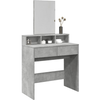 vidaXL Dressing Table with Mirror Concrete Grey 80x41x144.5 cm