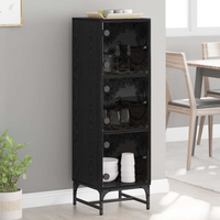 vidaXL Highboard Black oak 35 x 37 x 117 cm Engineered wood