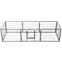 vidaXL Dog Playpen 8 Panels Steel 80x60 cm Black