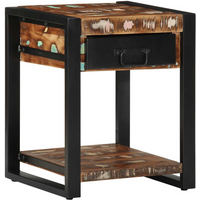 vidaXL Side Table Multicolour 40x40x50 cm Solid Wood Reclaimed