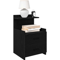 vidaXL Bedside Cabinets 2 pcs with 2 Drawers Black 40x36.5x62 cm