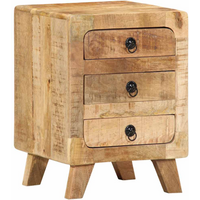 vidaXL Bedside Cabinet 37x32x50 cm Solid Wood Rough Mango