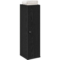 vidaXL Bathroom Cabinet with Roll Holder Black 20.5x22x72 cm