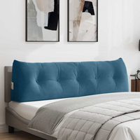 vidaXL Back Pillow Blue 160 x 24 x 50 cm Velvet