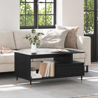 vidaXL Coffee Table Black oak 90 x 49 x 45 cm Engineered wood
