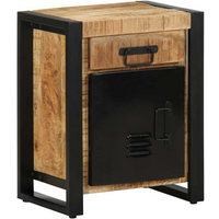 vidaXL Bedside Cabinet 40x30x50 cm Solid Rough Wood Mango