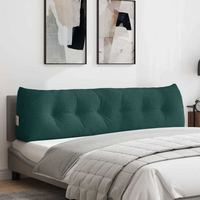 vidaXL Back Pillow Dark Green 180 x 24 x 50 cm Fabric