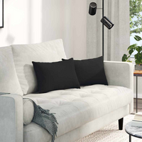 vidaXL Sofa Pillows 2 pcs Black 50 x 30 cm Fabric