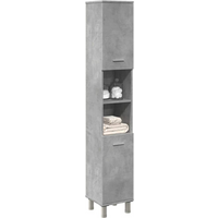 vidaXL Bathroom Cabinet Concrete Grey 30x30x179 cm Engineered Wood