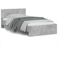 vidaXL Bed Frame without Mattress with LED Lights Concrete Grey 100x200 cm