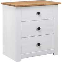 vidaXL Bedside Cabinet White 46x40x57 cm Pinewood Panama Range