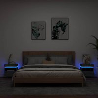 vidaXL Bedside Cabinets with LED Lights 2 pcs Grey Sonoma 40x39x48.5 cm