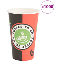 vidaXL Paper Coffee Cups 1000 pcs 16oz 400ml Red and Black