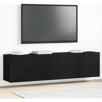 vidaXL TV Cabinets 2 pcs Black Oak 160x30x41 cm Engineered Wood