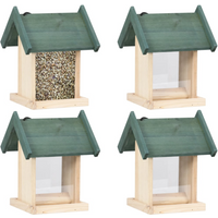 vidaXL Bird Feeders 4 pcs Firwood