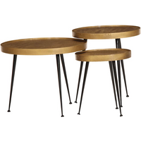 vidaXL Coffee Table 3 pcs Golden Engineered Wood