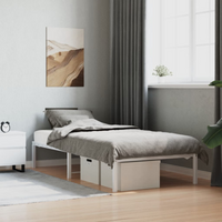 vidaXL Metal Bed Frame without Mattress White 90x190cm