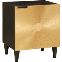 vidaXL Bedside Table Black and Gold 40 x 33.5 x 46 cm