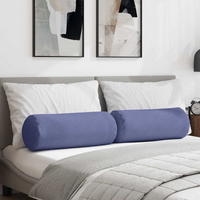 vidaXL Bolster Pillows 2 pcs Jeans Blue Ø 25 x 70 cm Fabric