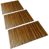 3 pcs Acacia Bath Mat 80 x 50 cm