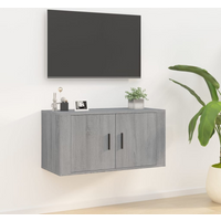 vidaXL Wall Mounted TV Cabinet Grey Sonoma 80x34.5x40 cm