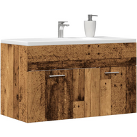 vidaXL Bathroom Sink Cabinet Old Wood 90x38.5x46 cm Engineered Wood