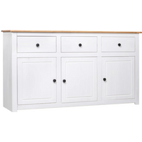 vidaXL Sideboard White 135x40x80 cm Solid Pinewood Panama Range