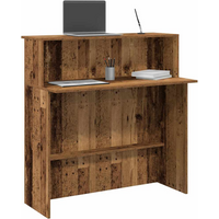 vidaXL Reception Desk Old Wood 100x50x103.5 cm Engineered Wood