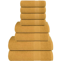 vidaXL 8 Piece Towel Set Gold 360 gsm 100% Cotton