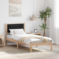 vidaXL Bed Frame with Upholstered Headboard Black 80 x 200 cm