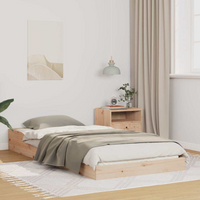 vidaXL Bed Frame Brown 90 x 220 cm Solid Pine Wood
