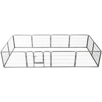 vidaXL Dog Playpen 12 Panels Steel 80x60 cm Black