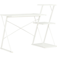 vidaXL Desk with Shelf White 116x50x93 cm