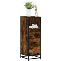 vidaXL Bathroom Cabinet Smoked Oak 35x37.5x100 cm Engineered Wood