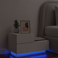 vidaXL Bedside Cabinet with LED Lights White 70x36x40.5 cm