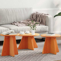 vidaXL Coffee Table 3 pcs Wax brown 49 x 49 x 30 cm Solid pine wood