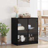 vidaXL Side Cabinet Black Oak 68 x 37 x 75.5 cm Engineered Wood