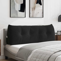 vidaXL Back Pillow Black 140 x 24 x 50 cm Velvet