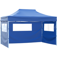 vidaXL Foldable Tent with 3 Walls 3x4.5 m Blue