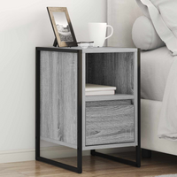 vidaXL Bedside Table with Drawer 2 pcs Grey Sonoma 39.5 x 30 x 50 cm