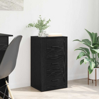 vidaXL Sideboard with Drawer Black oak 40 x 33 x 70 cm Engineered wood