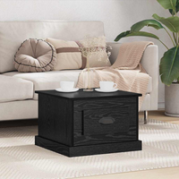 vidaXL Coffee Table Black Oak 50 x 50 x 35 cm Engineered Wood