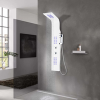 vidaXL Shower Panel Unit Aluminium 20x44x130 cm White