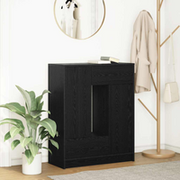 vidaXL Sideboard with Drawers and Doors Black Oak 73x31x90 cm