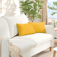 vidaXL Sofa Pillows 2 pcs Light Yellow 50 x 30 cm Corduroy Fabric