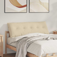 vidaXL Back Pillow Cream 140 x 19 x 50 cm Fabric