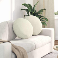 vidaXL Seat Cushions 2 pcs Cream Ø 50 x 19 cm Velvet