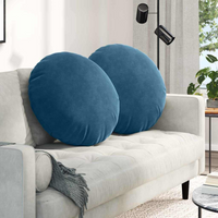 vidaXL Seat Cushions 2 pcs Blue Ø 60 x 21 cm Velvet