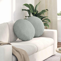 vidaXL Seat Cushions 2 pcs Light Grey Ø 50 x 19 cm Velvet