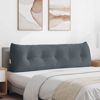 vidaXL Back Pillow Dark Grey 160 x 24 x 50 cm Velvet